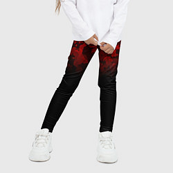 Леггинсы для девочки BLACK RED CAMO RED MILLITARY, цвет: 3D-принт — фото 2