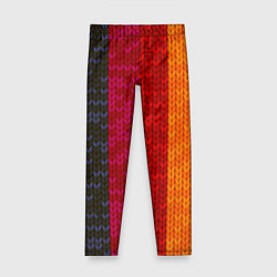 Леггинсы для девочки Вязаная радуга, цвет: 3D-принт