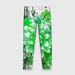 Леггинсы для девочки Яркая пышная летняя зелень, цвет: 3D-принт