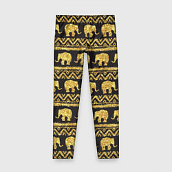 Леггинсы для девочки Золотые слоны, цвет: 3D-принт