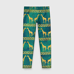 Леггинсы для девочки Золотые жирафы паттерн, цвет: 3D-принт