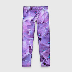 Леггинсы для девочки Фиолетово-сиреневые цветы, цвет: 3D-принт
