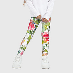 Леггинсы для девочки Floral pattern Watercolour Summer, цвет: 3D-принт — фото 2