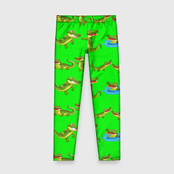 Леггинсы для девочки CHARMING CROCODILES, цвет: 3D-принт