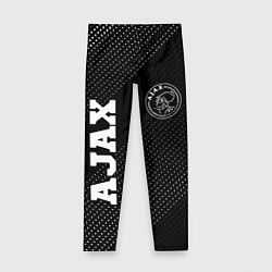 Леггинсы для девочки Ajax sport на темном фоне: надпись, символ, цвет: 3D-принт