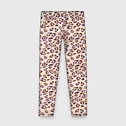Леггинсы для девочки Коричневый с бежевым леопардовый узор, цвет: 3D-принт