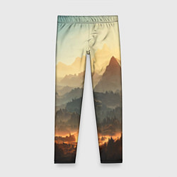 Леггинсы для девочки Рассвет в горах, пейзаж, цвет: 3D-принт