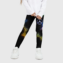 Леггинсы для девочки Mercedes - neon pattern, цвет: 3D-принт — фото 2