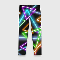 Леггинсы для девочки Неоновые треугольники - текстура, цвет: 3D-принт
