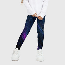 Леггинсы для девочки Звёздное абстрактное фиолетовое небо, цвет: 3D-принт — фото 2