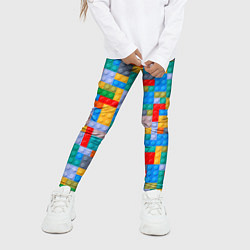Леггинсы для девочки Детский конструктор - текстура, цвет: 3D-принт — фото 2