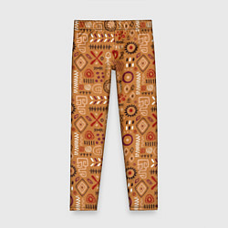 Леггинсы для девочки Этнический рисунок с костями, цвет: 3D-принт