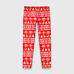 Леггинсы для девочки New Years winter pattern, цвет: 3D-принт