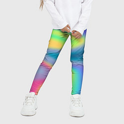 Леггинсы для девочки Разноцветные абстрактные полосы под стеклом, цвет: 3D-принт — фото 2