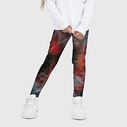 Леггинсы для девочки Абстрактные волны красок и дыма во тьме, цвет: 3D-принт — фото 2