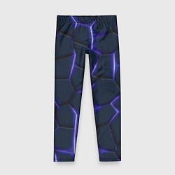 Леггинсы для девочки Неон синий, цвет: 3D-принт