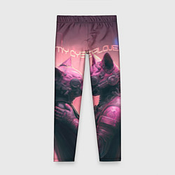 Леггинсы для девочки Влюбленные кибер-котики, цвет: 3D-принт