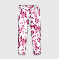 Леггинсы для девочки Лимоны в розовом монохроме - паттерн, цвет: 3D-принт