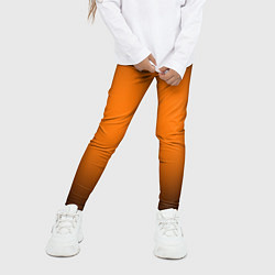 Леггинсы для девочки Кислотный оранжевый с градиентом, цвет: 3D-принт — фото 2