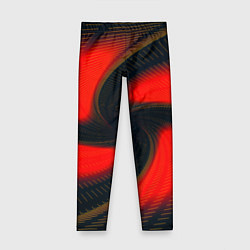 Леггинсы для девочки Закрученный вихрь - узор красный, цвет: 3D-принт