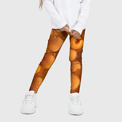 Леггинсы для девочки Сочная текстура из персиков, цвет: 3D-принт — фото 2