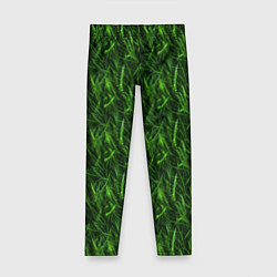 Леггинсы для девочки Сочный узор из зеленой травки, цвет: 3D-принт