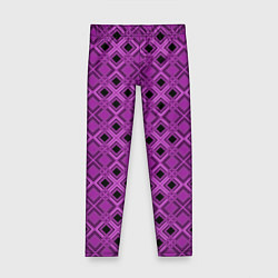 Леггинсы для девочки Геометрический узор в пурпурных и лиловых тонах, цвет: 3D-принт