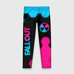 Детские легинсы Fallout - neon gradient: надпись, символ