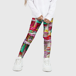 Леггинсы для девочки Домики из сладостей, цвет: 3D-принт — фото 2