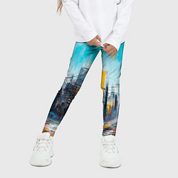 Леггинсы для девочки Палитра города, цвет: 3D-принт — фото 2