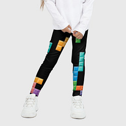 Леггинсы для девочки Тетрис падающие блоки, цвет: 3D-принт — фото 2