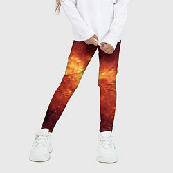 Леггинсы для девочки Огненная галактика, цвет: 3D-принт — фото 2