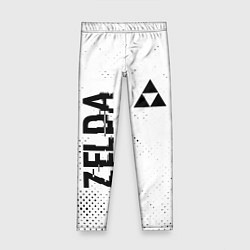 Леггинсы для девочки Zelda glitch на светлом фоне: надпись, символ, цвет: 3D-принт