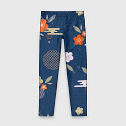 Леггинсы для девочки Орнамент японского кимоно, цвет: 3D-принт