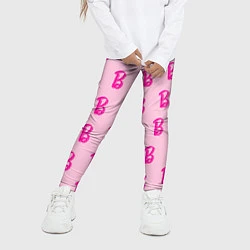 Леггинсы для девочки Барби паттерн буква B, цвет: 3D-принт — фото 2
