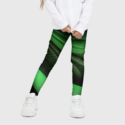 Леггинсы для девочки Темная зеленая текстура, цвет: 3D-принт — фото 2