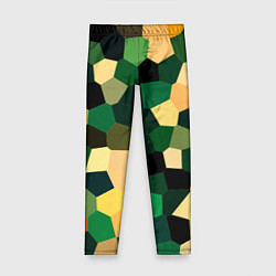 Леггинсы для девочки Мозаика зелёный, цвет: 3D-принт