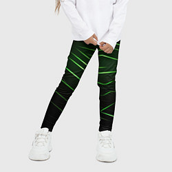 Леггинсы для девочки Green abstract dark background, цвет: 3D-принт — фото 2