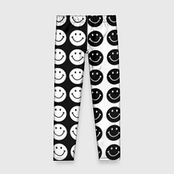 Детские легинсы Smiley black and white