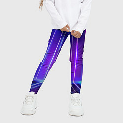 Леггинсы для девочки Neon glow - vaporwave - strips, цвет: 3D-принт — фото 2