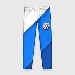 Леггинсы для девочки Volkswagen - голубые линии, цвет: 3D-принт