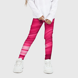 Леггинсы для девочки Абстрактный волнистый узор в красно-розовых тонах, цвет: 3D-принт — фото 2