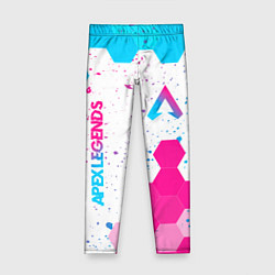Леггинсы для девочки Apex Legends neon gradient style вертикально, цвет: 3D-принт