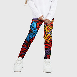 Леггинсы для девочки Разноцветный узор в стиле абстракционизм, цвет: 3D-принт — фото 2