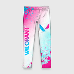 Леггинсы для девочки Valorant neon gradient style вертикально, цвет: 3D-принт