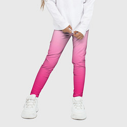 Леггинсы для девочки Бело-розовый градиент, цвет: 3D-принт — фото 2