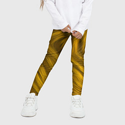 Леггинсы для девочки Текстура желтой шерсти, цвет: 3D-принт — фото 2