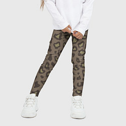 Леггинсы для девочки Темный леопардовый узор, цвет: 3D-принт — фото 2