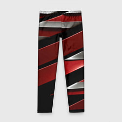 Леггинсы для девочки Красная металическая абстракция, цвет: 3D-принт
