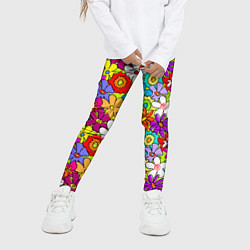 Леггинсы для девочки Floral multicolour, цвет: 3D-принт — фото 2